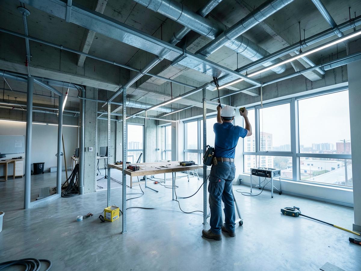 Commercial electrical installation on a business build-out